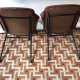 Duo of vintage barrel chairs