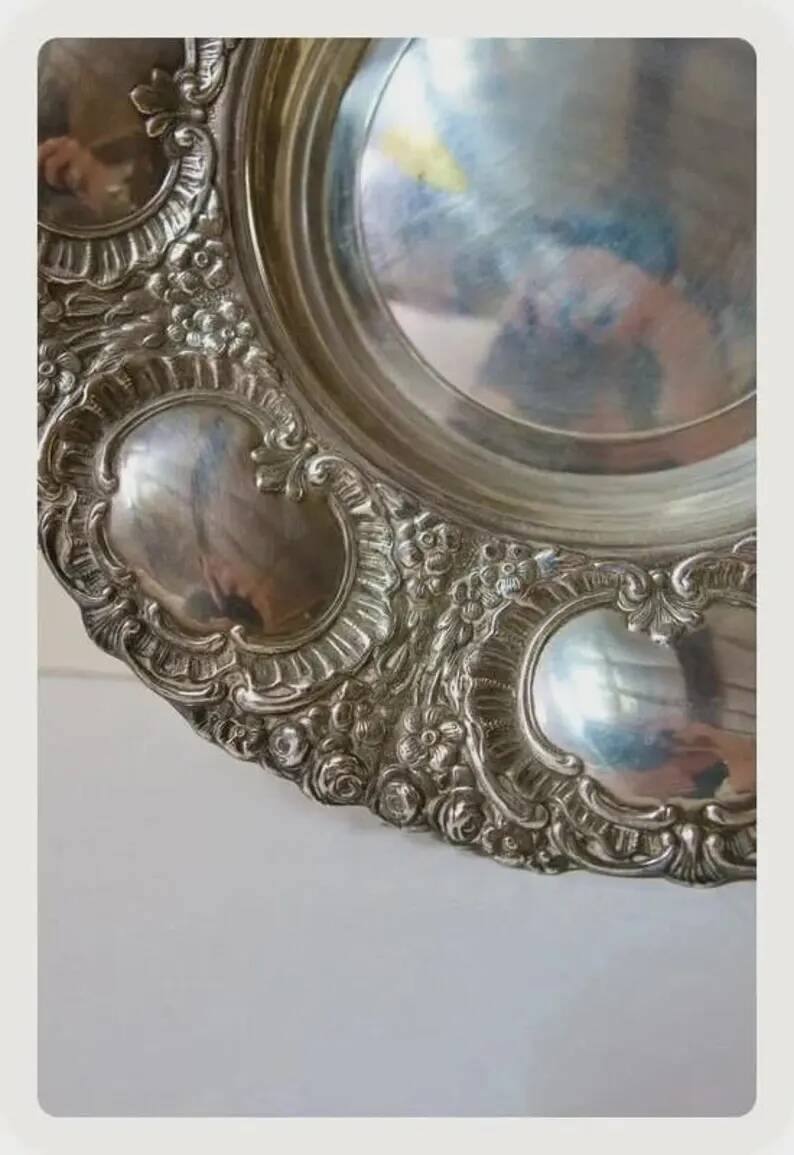 Vintage Silver-Plated Fruit Bowl Orbisa MTL | Silver Metal Fruit Bowl 20th Century | Antique Serving Dish Chic Centrepiece