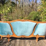 Louis XV-style basket bed and 2 convertible armchairs