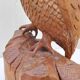 Grand hibou en bois, sculpture Alain Dréan, Auray