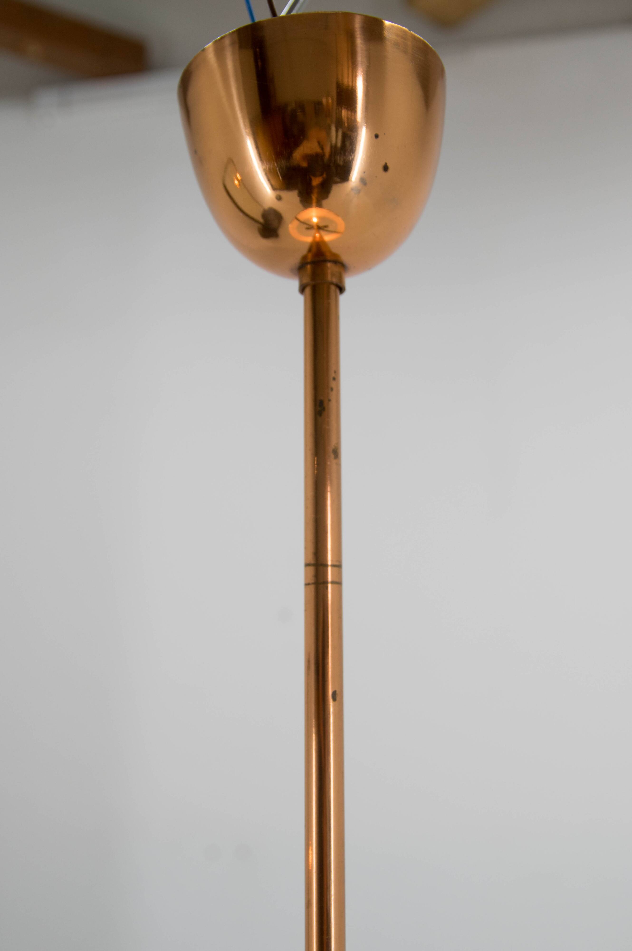 Lustre Bauhaus / Fonctionnaliste en Cuivre UFO, années 1930