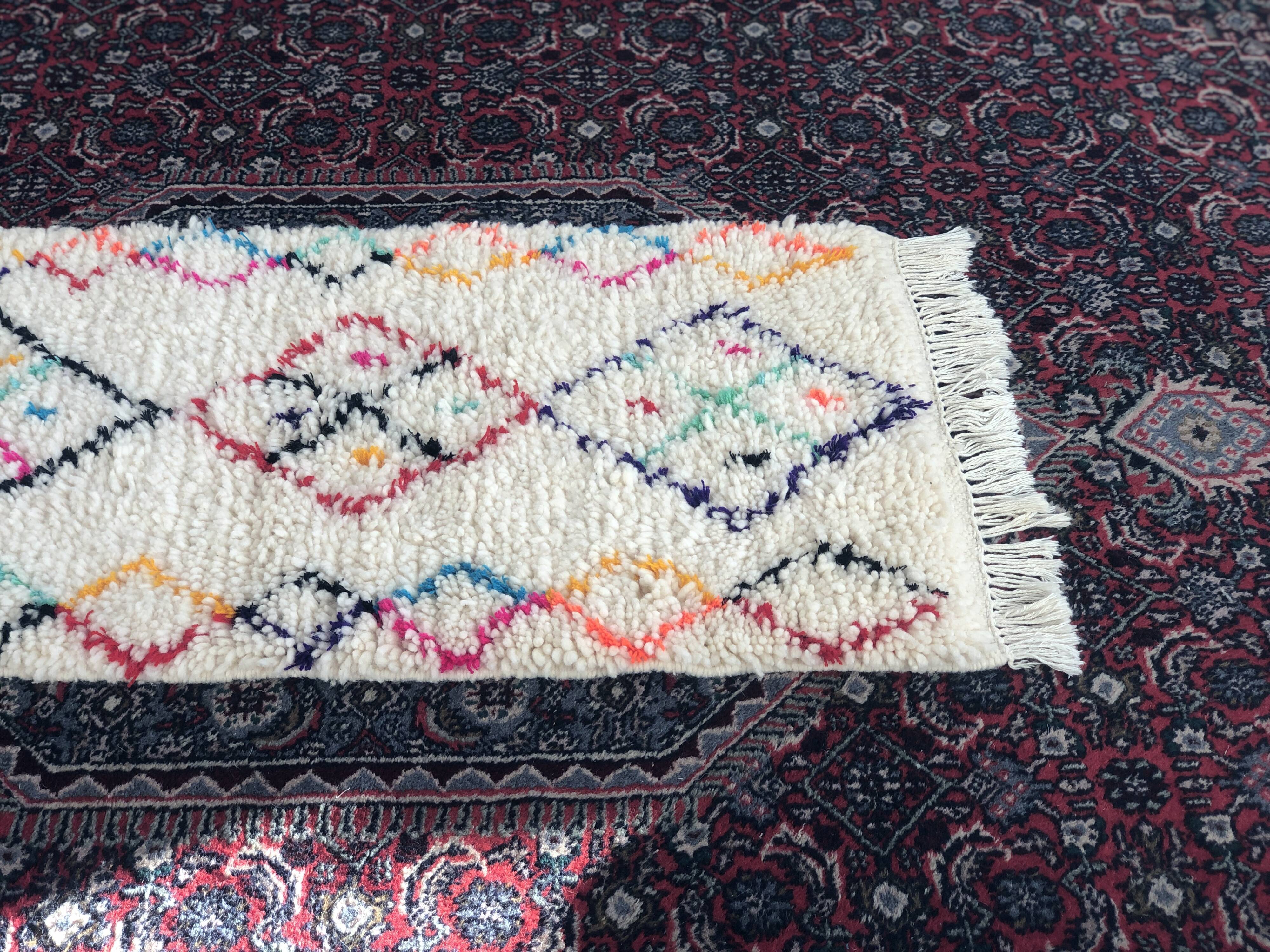 Berber carpet and original azilal pattern - 100x54cm
