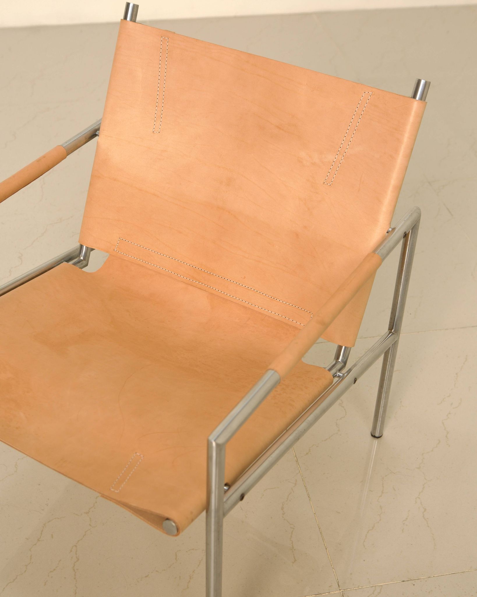 "SZ02" armchair in natural beige leather by Martin Visser for Spectrum 00's