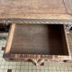 Louis XIII style desk in solid oak with twisted legs.