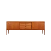Teak enfilade by H.W. Klein for Bramin, Denmark, 1960s.