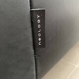 Canape neology cuir noir trois places