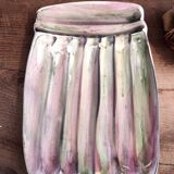 French vintage set of 1 tray and 4 plates for asparagus, by Vallauris