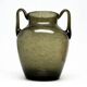 Postmodern vase, olive antico glass, designed by Z. Horbowy, Poland, 1970s