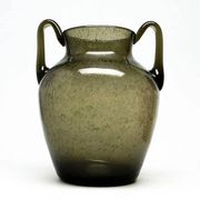 Postmodern vase, olive antico glass, designed by Z. Horbowy, Poland, 1970s