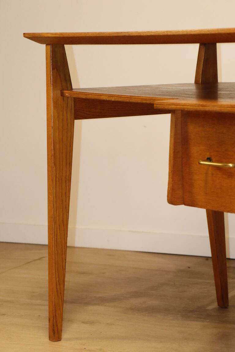 Vintage desk by Roger Landault in oak, 1950