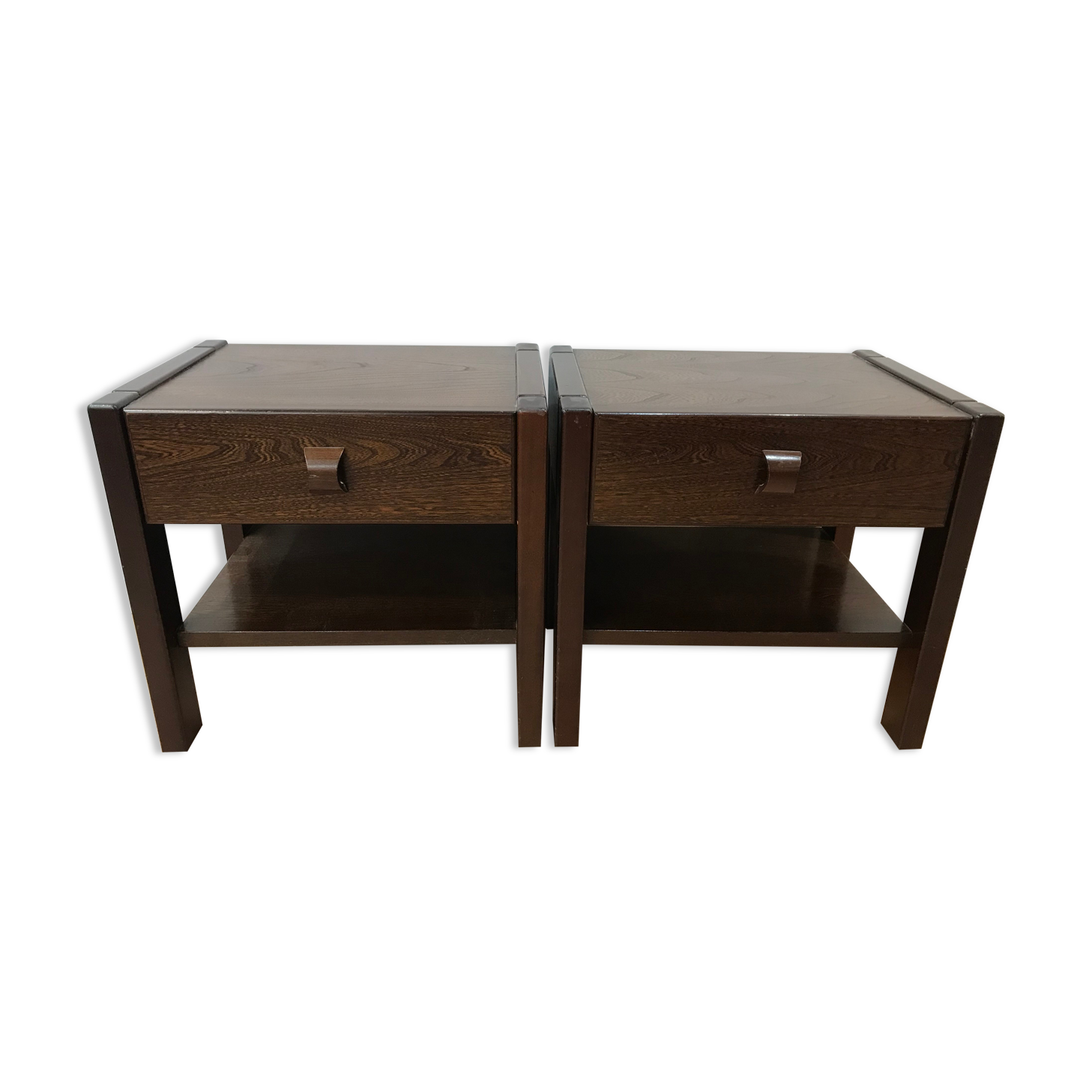 Pair of rosewood bedside tables