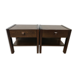Pair of rosewood bedside tables