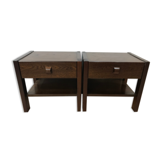 Pair of rosewood bedside tables