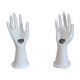 Duo of hands - rings or spike flowers in white ceramic