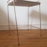 Metal and wood end table