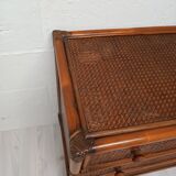 Commode bois et cannage