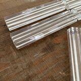 Vintage knife holders of 6, in glass