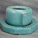Octagonal blue-green ceramic pot and pouch Lifas / Alice Sordet-Bonifas (1902-1975)