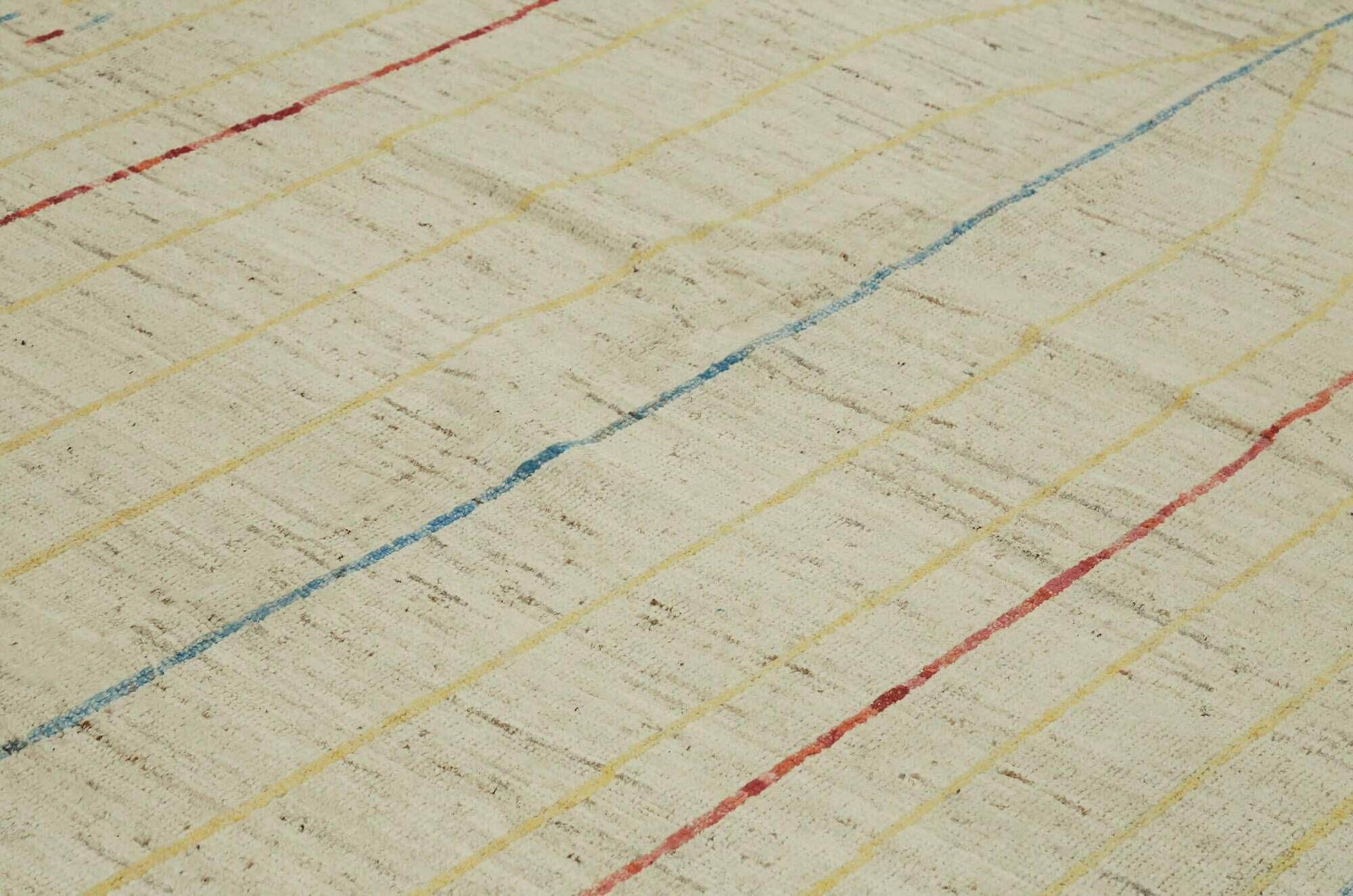 Handwoven Tribal One of a Kind 280 cm x 368 cm Beige Wool Carpet