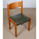 Set of 6 solid elm and leather chairs by Self, 1980.