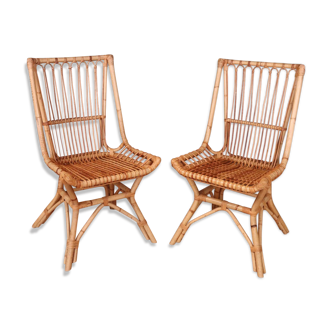 Pair of rattan chairs