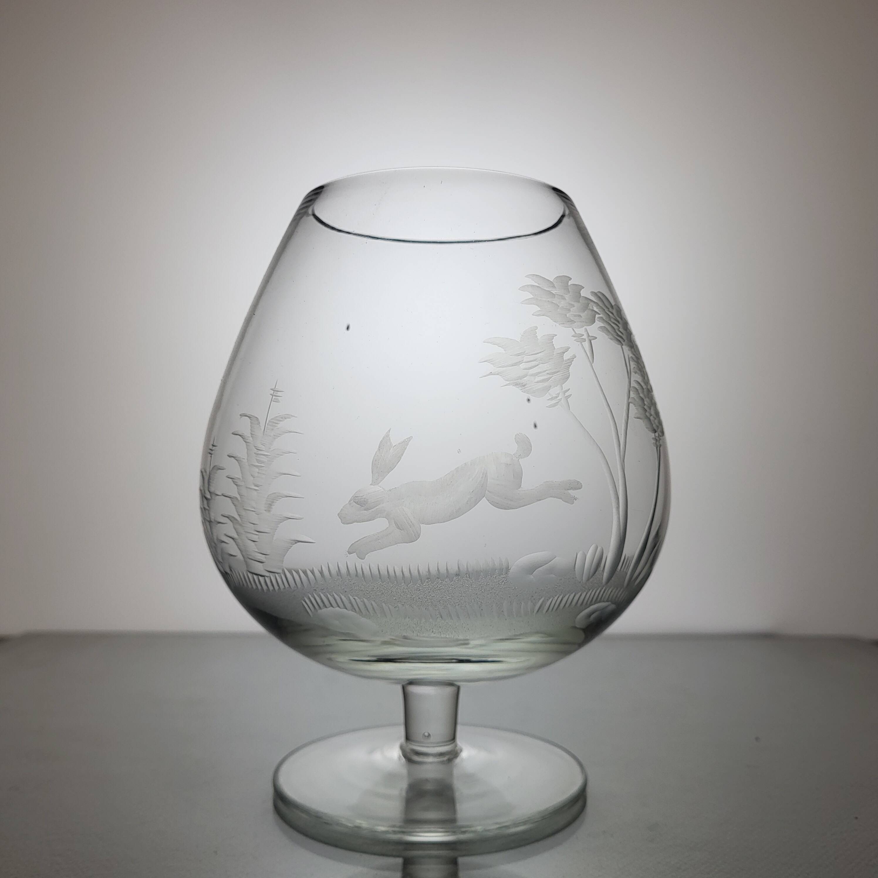 6 crystal cognac glasses