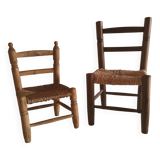 Set of 2 children's wooden chairs