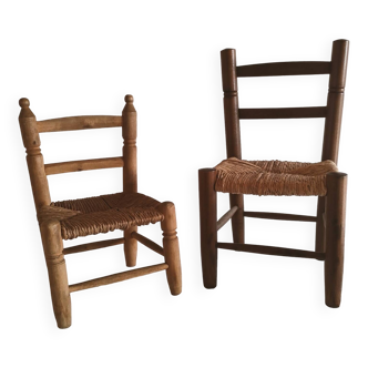 Set of 2 children's wooden chairs
