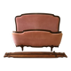 Louis XV pink velvet bed 140 x 190