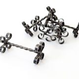 Set of 6 vintage wrought iron knife rests, France, 1970s