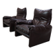 Pair of Maralunga leather armchairs by Vico Magistretti for Cassina, 1974