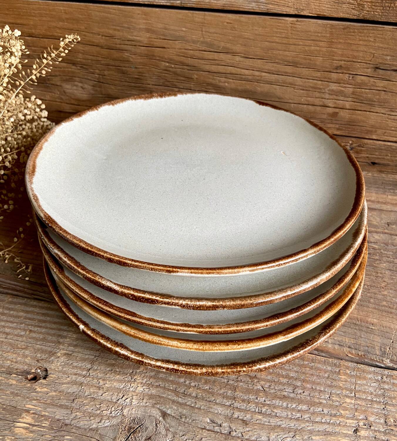 5 stoneware plates