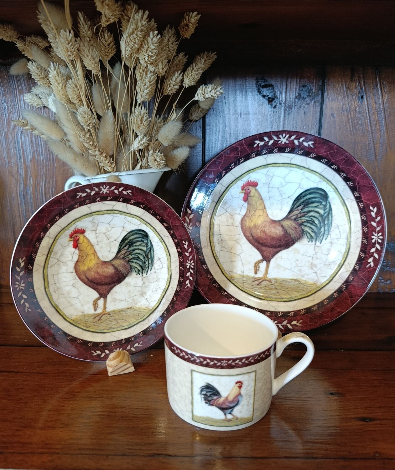 Crockery set rooster - English porcelain