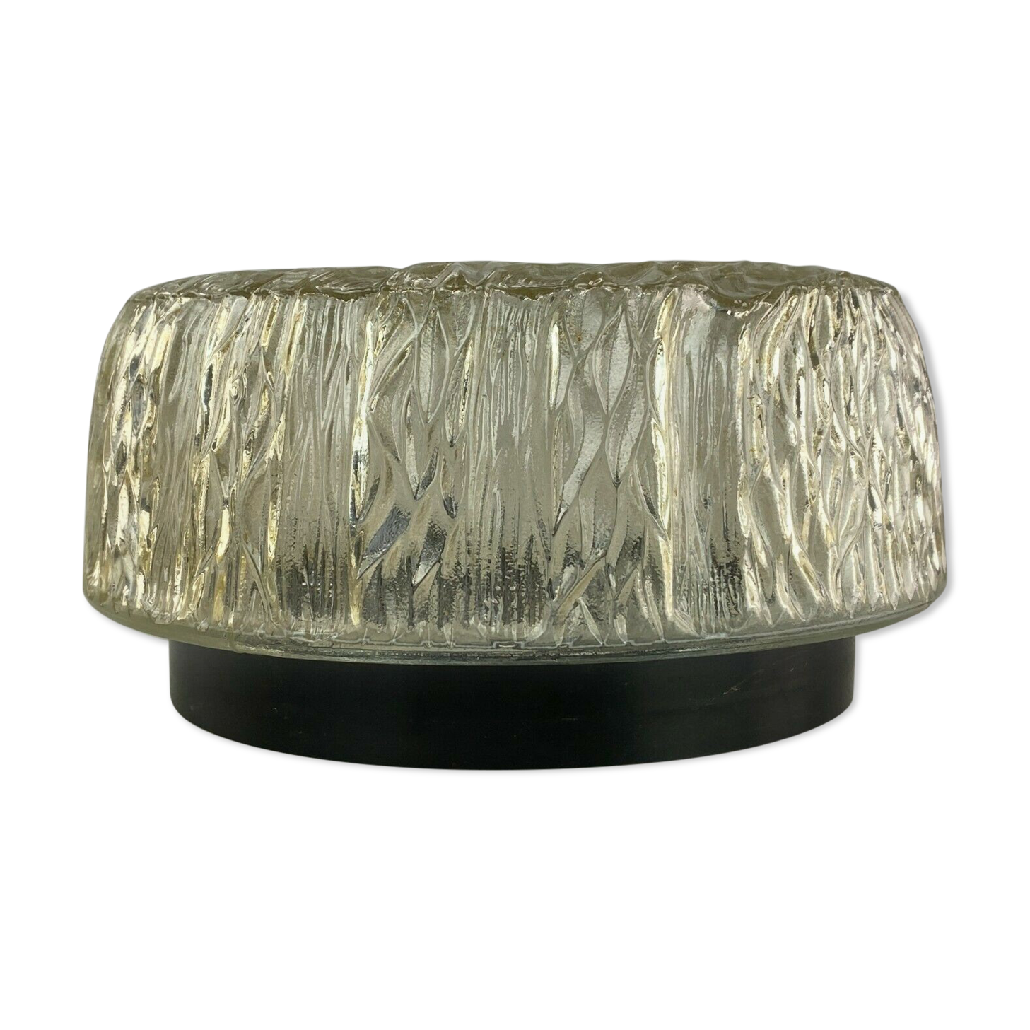 60s 70s Lamp Plafoniere Flush Mount Glass Space Age Design 70s