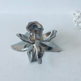 Silver flower candle holder