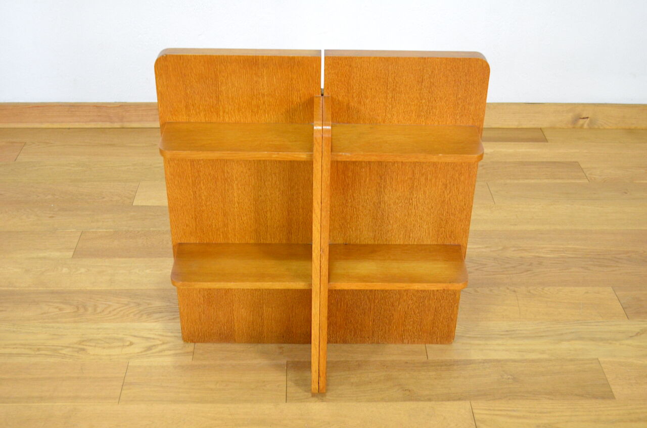 Vintage blond oak shelf 1960
