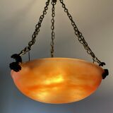 Art Deco pendant light in marbled glass