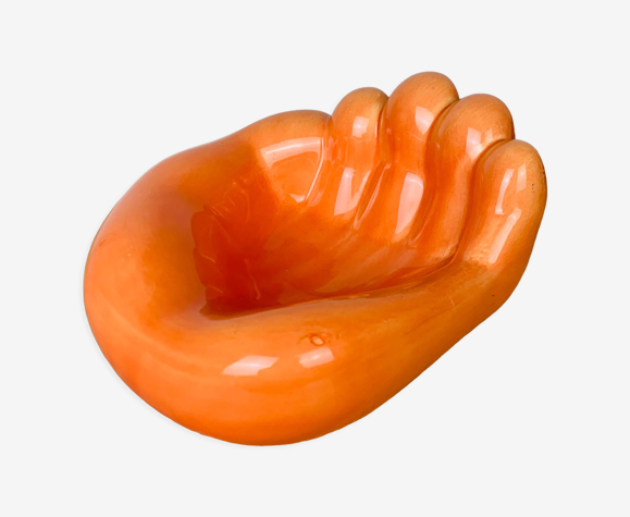 Vide poche main céramique orange XXL