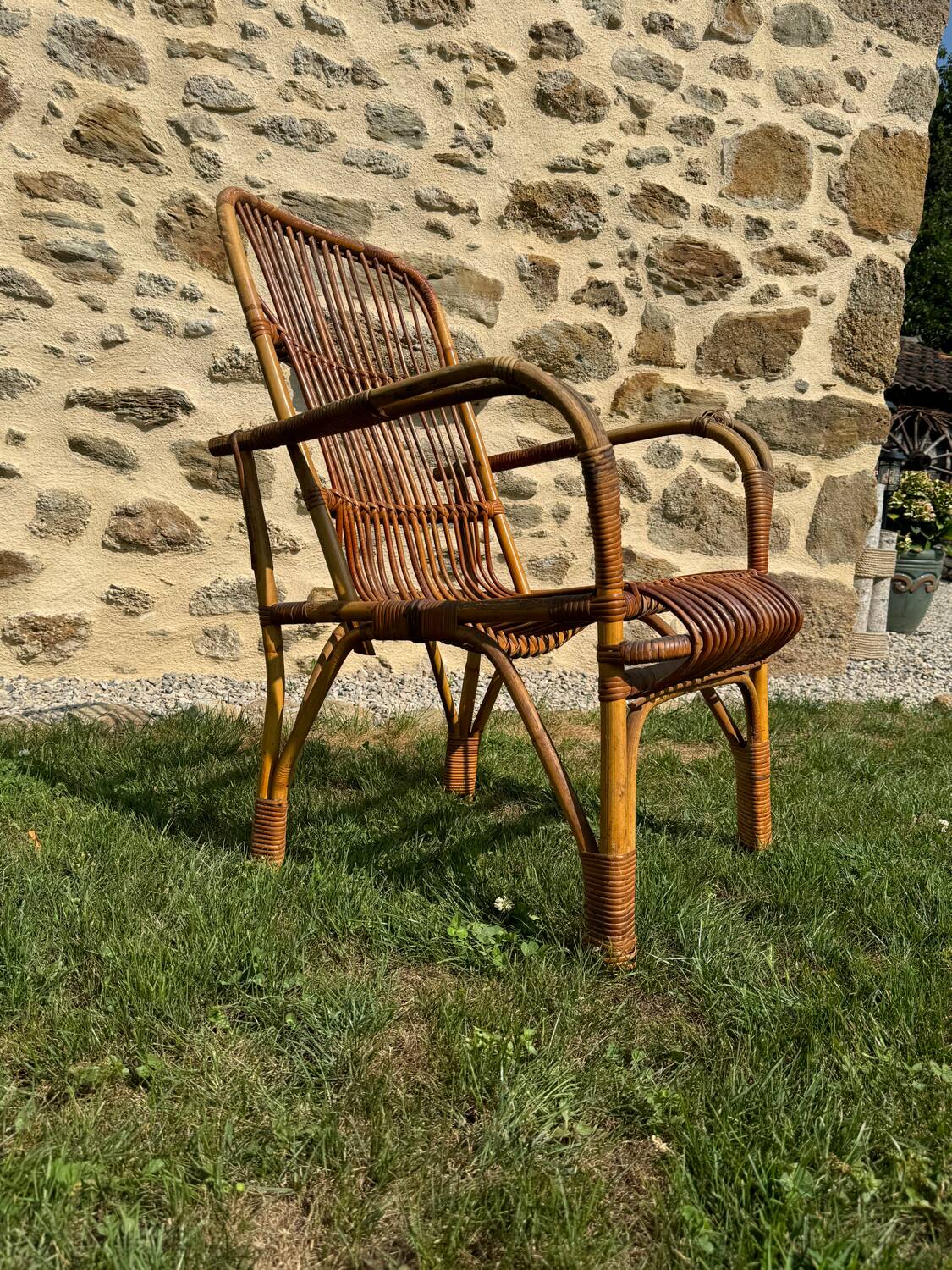 Vintage rattan armchair