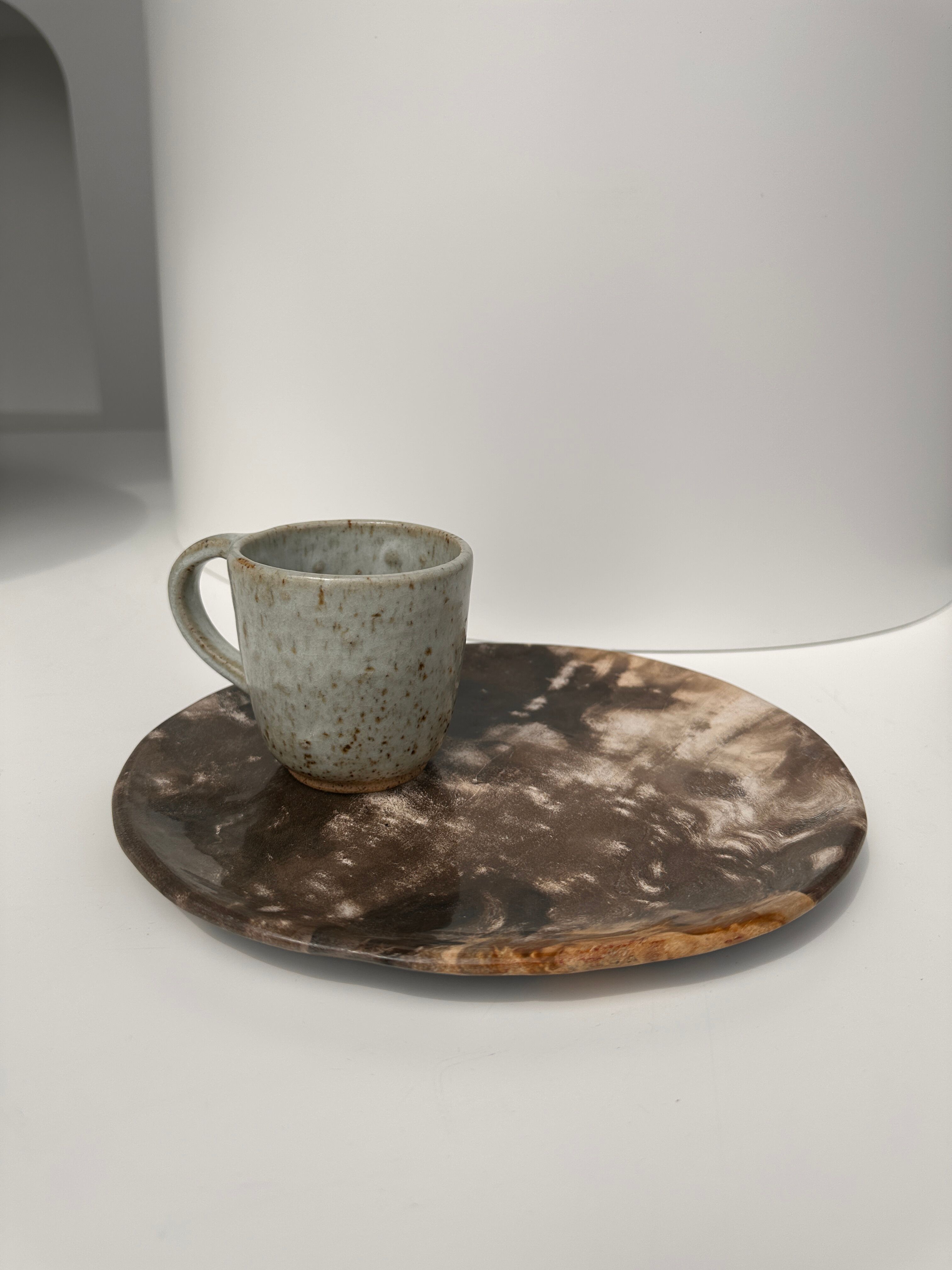 Dish in petrified wood