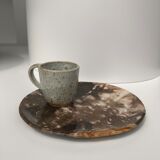 Dish in petrified wood