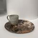 Dish in petrified wood