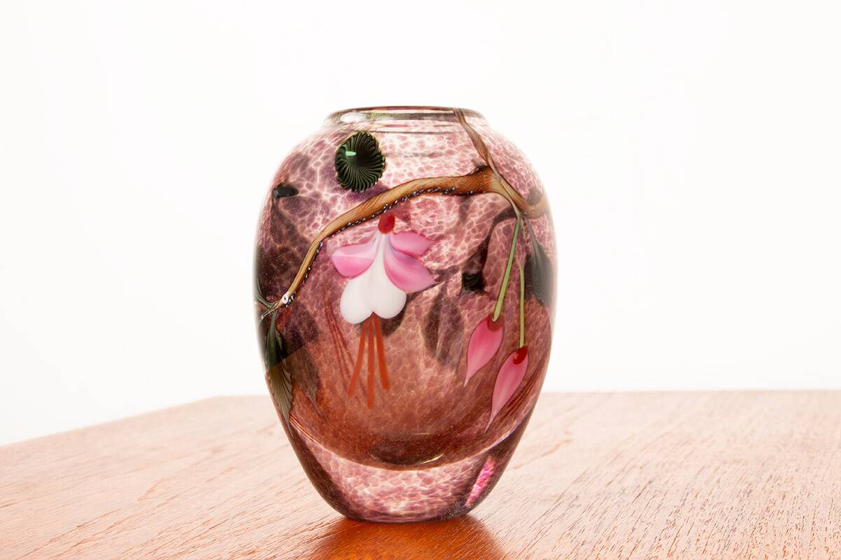 Art Nouveau style blown glass vase, Ed Aleksander/Orient & Flume.