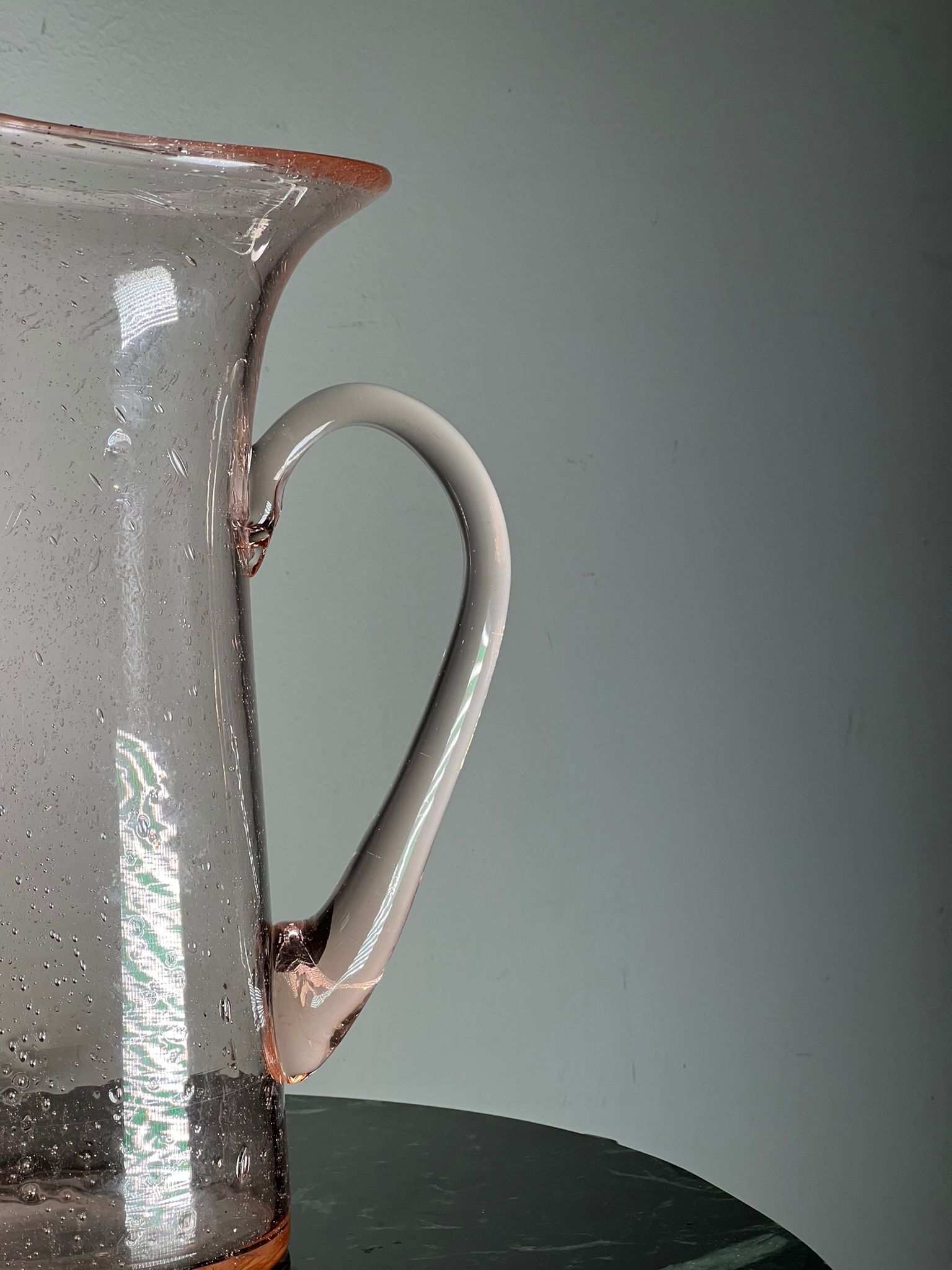 Glass decanter and mouth-blown, Biot 1960