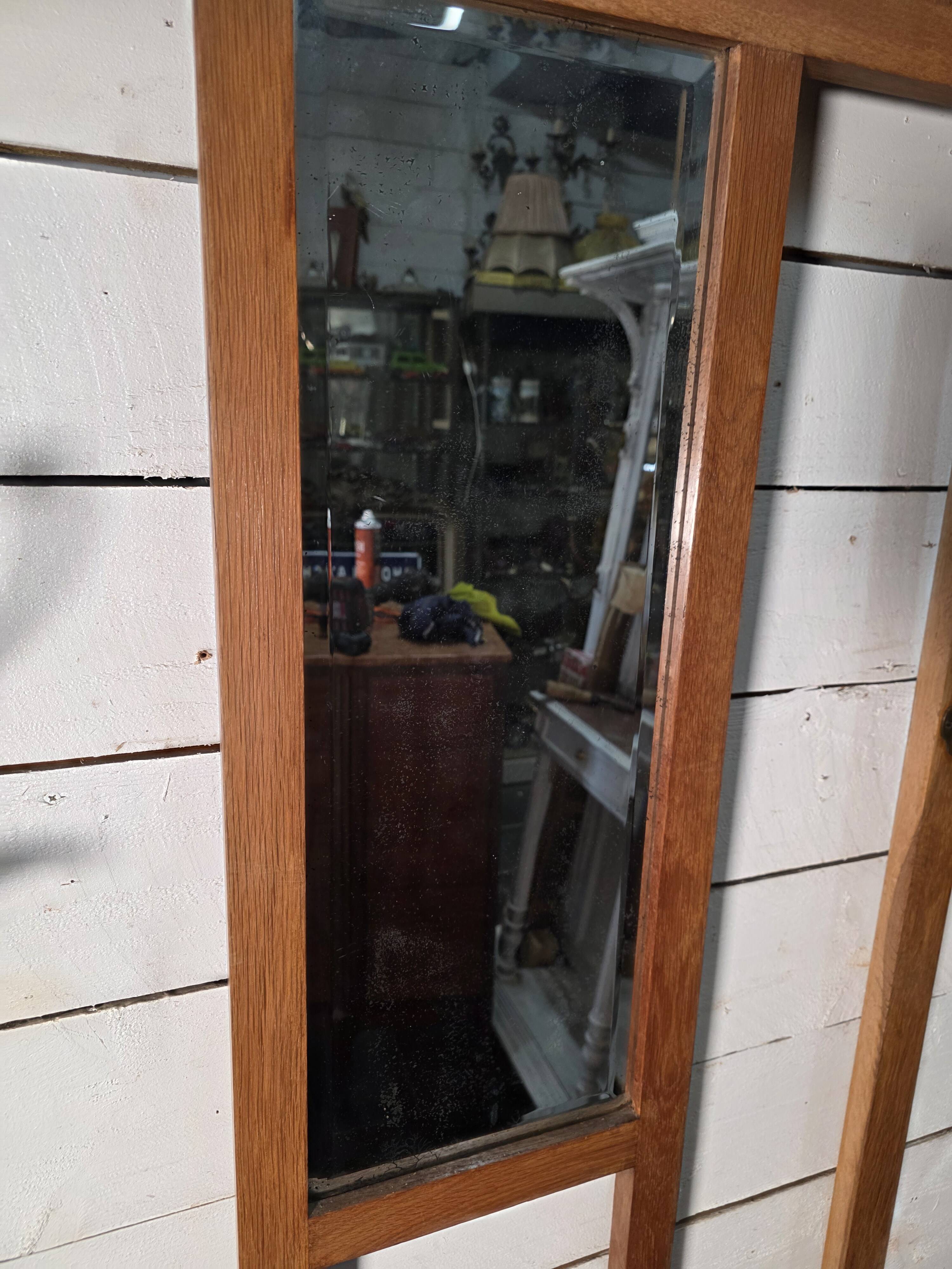 Art Deco coat rack wardrobe in solid oak
