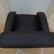 Fauteuil club en cuir noir gris - Très bon état