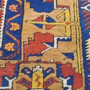 Turkish YAHYALI vintage anatomy rug handmade in wool - 131 x 227
