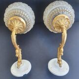 Large vintage wall sconces pair