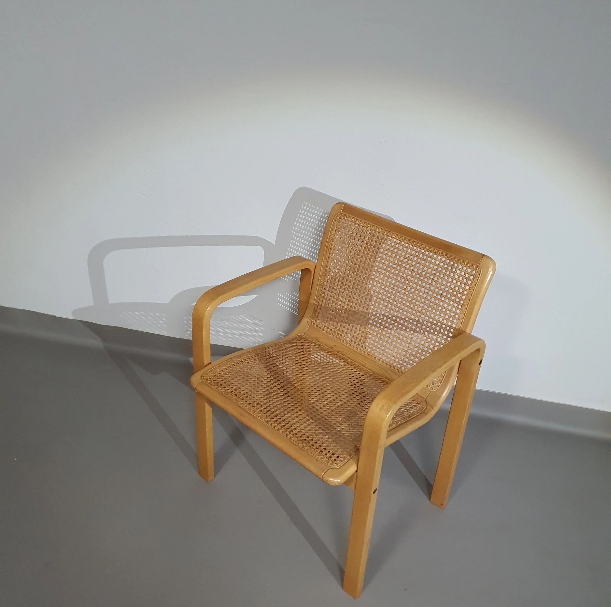 Beech wood and webbing side chair by Olivo Pietro, Italy, 1970s