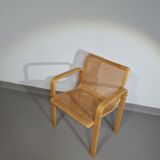Beech wood and webbing side chair by Olivo Pietro, Italy, 1970s